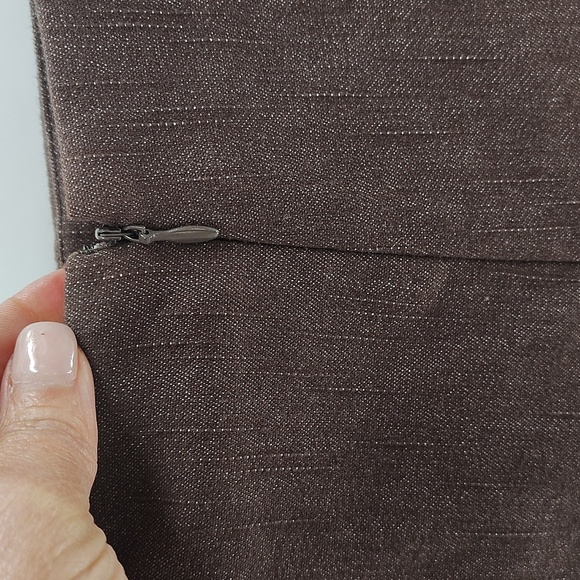 New York Clothing Co Brown 12 A Line Skirt Light Denim Zip Back Flowy Modest - Picture 6 of 9